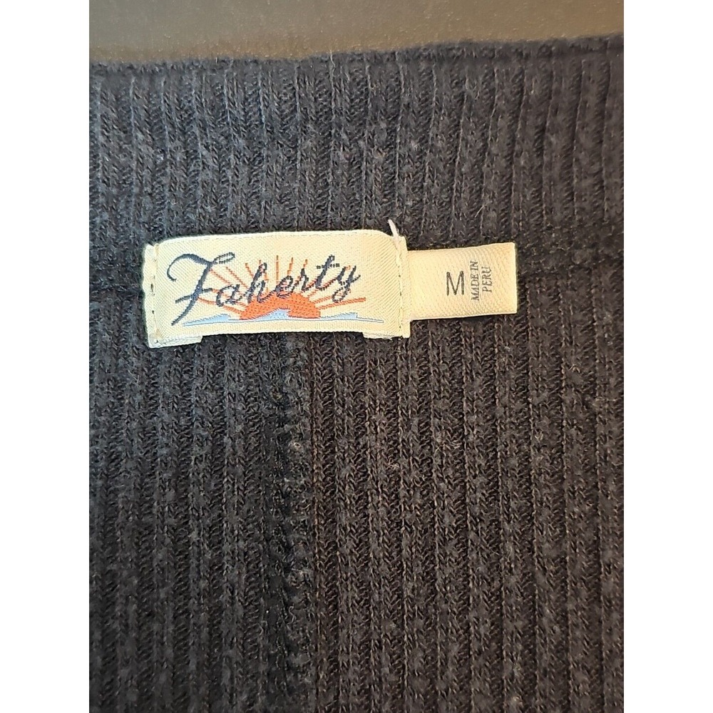 Faherty Monroe Black Scoop Neck Ribbed  Bodysuit Size M Long Sleeve Pullover - Picture 3 of 7